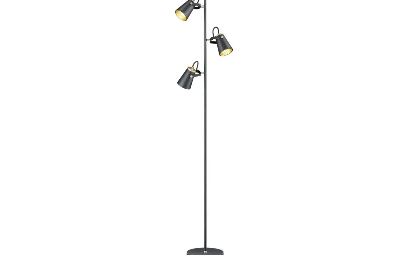Edward Golvlampa 3xE14 matt svart/guld