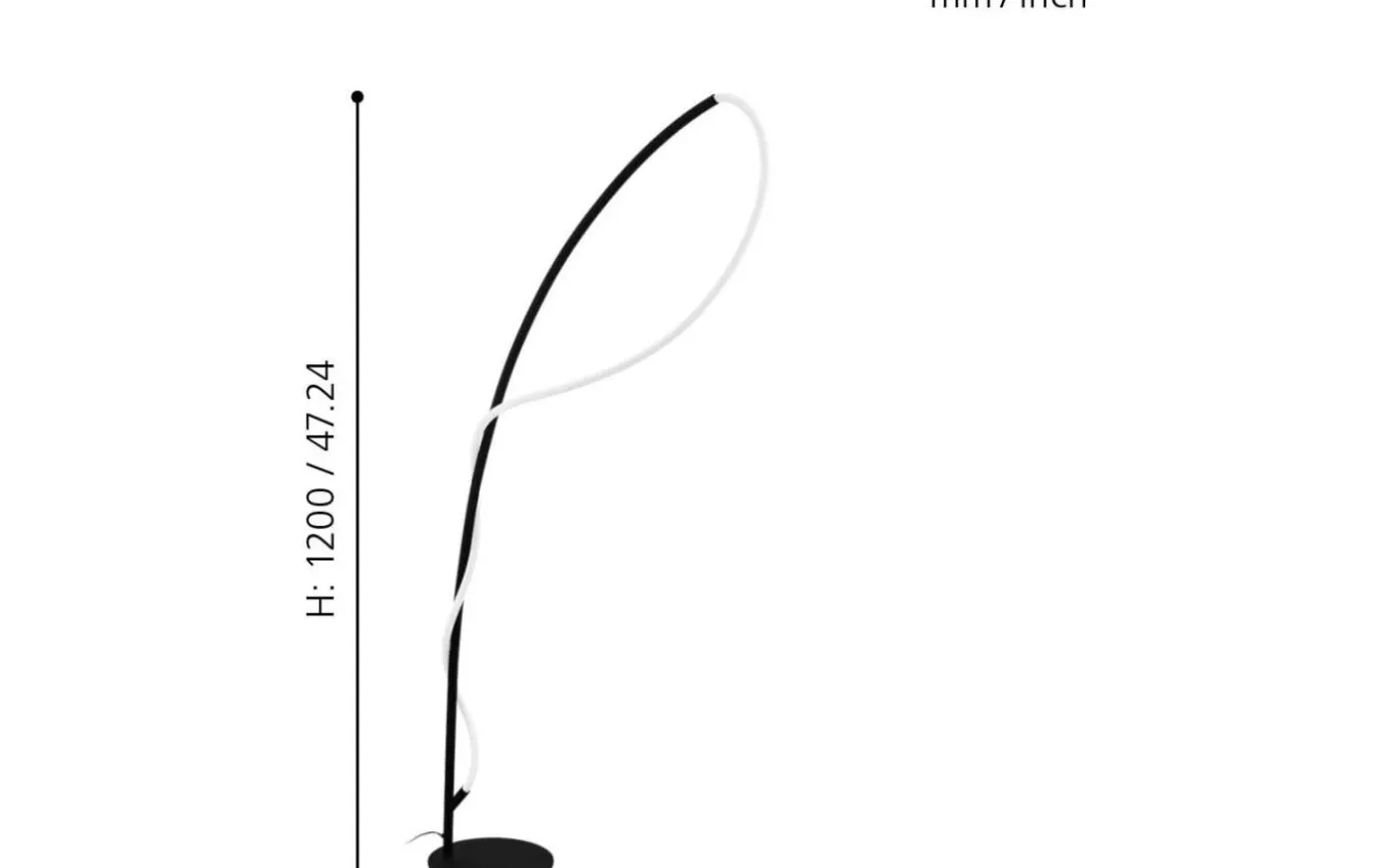 Egidonella Golvlampa 120cm LED 3000K 20,5W Svart