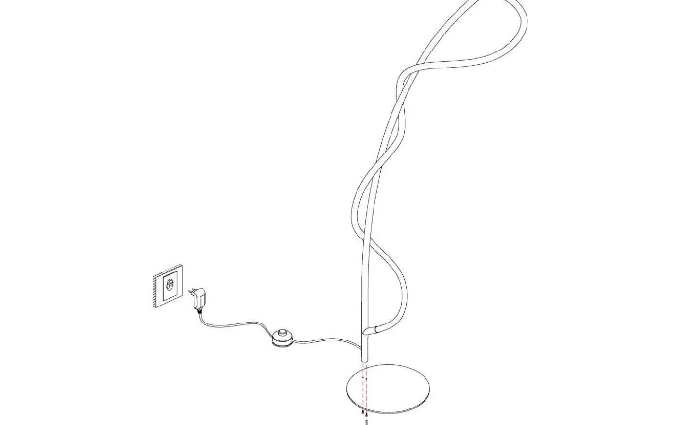 Egidonella Golvlampa 120cm LED 3000K 20,5W Svart