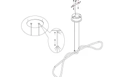 Egidonella Taklampa 90cm LED 3000K 20W Svart/Vit