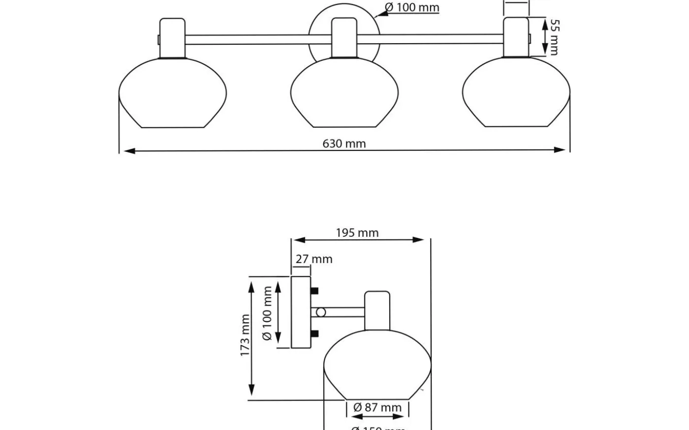Elba Vägglampa Matt Mässing/Opalvit IP44