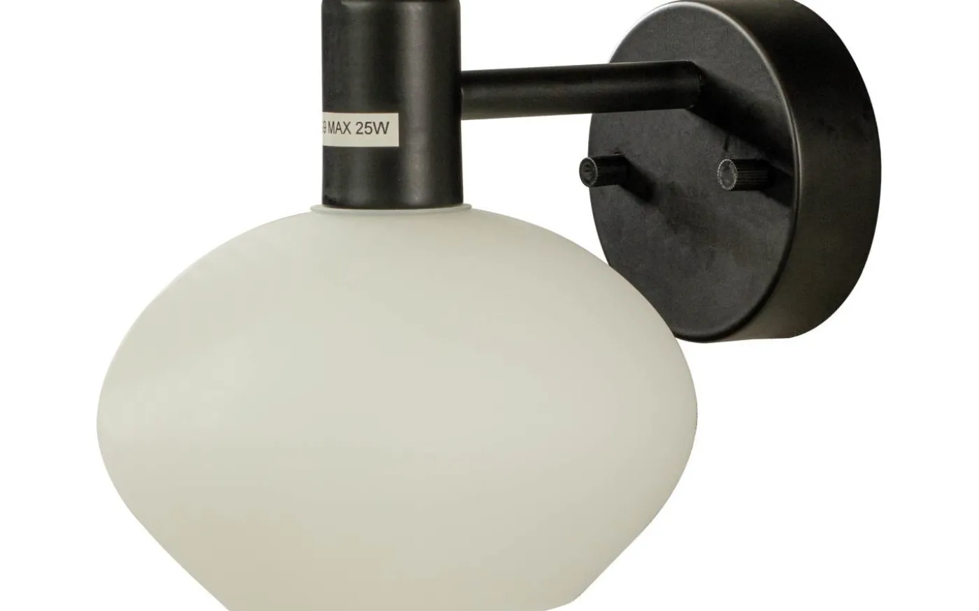 Elba Vägglampa Svart/Opalvit IP44