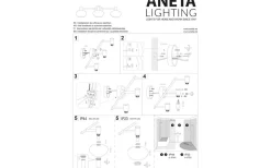Elba Vägglampa Svart/Opalvit IP44