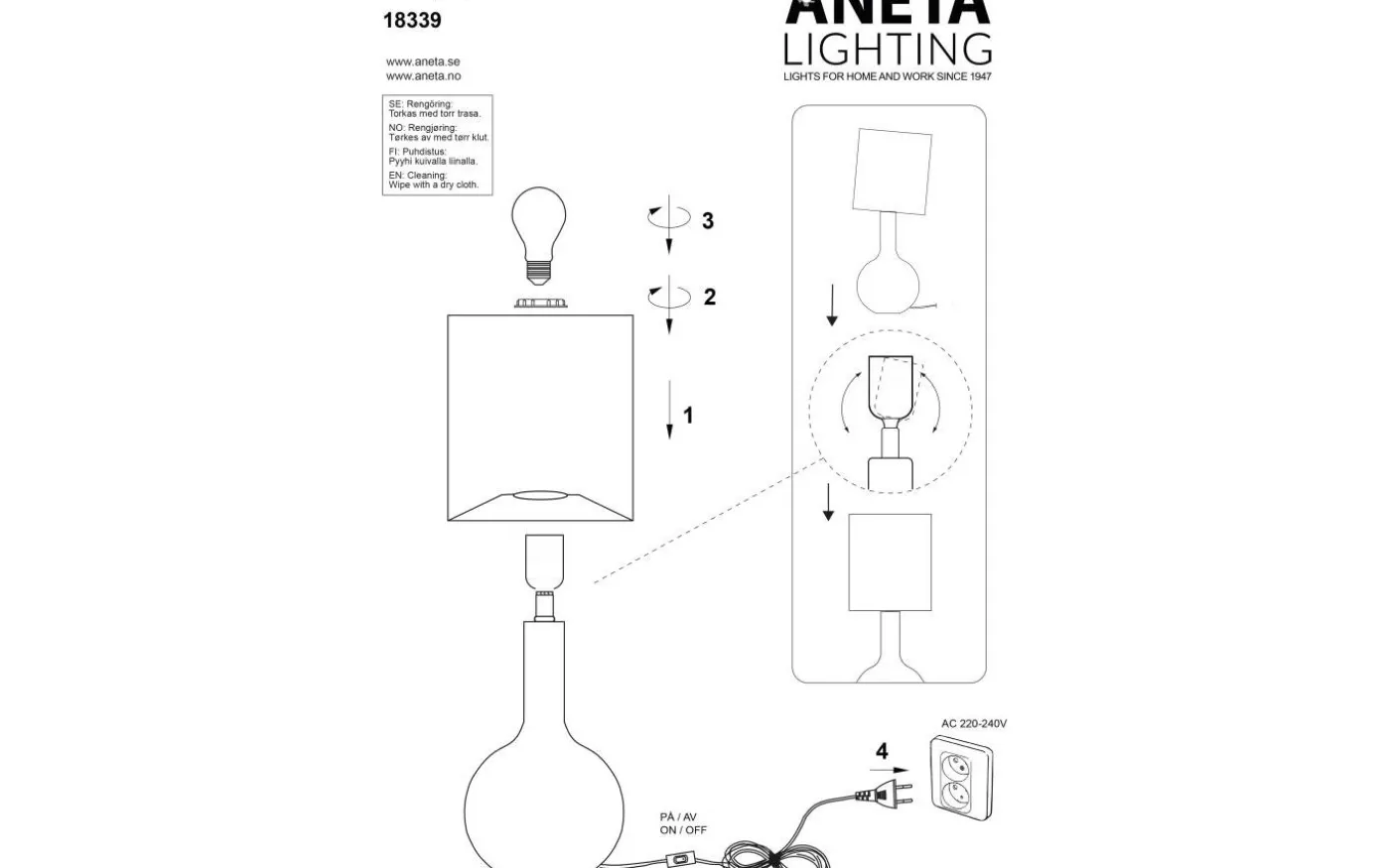 Eleana Bordslampa 74cm Brun