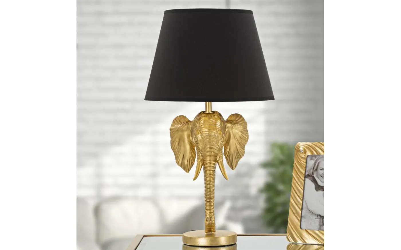 Elephant Bordslampa Elefant 59cm Guld/Svart
