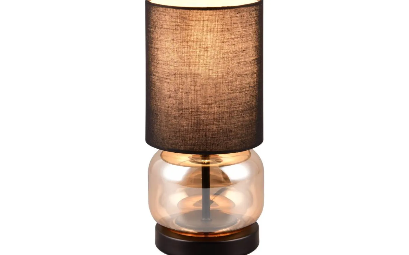 Elio Bordslampa E27 matt svart/bärnstensfärgad