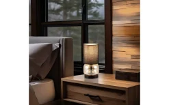 Elio Bordslampa E27 matt svart/bärnstensfärgad