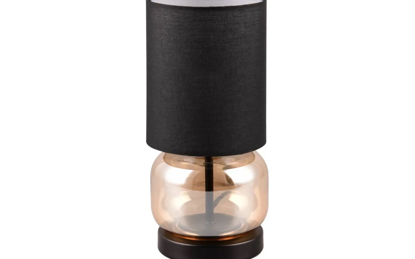 Elio Bordslampa E27 matt svart/bärnstensfärgad