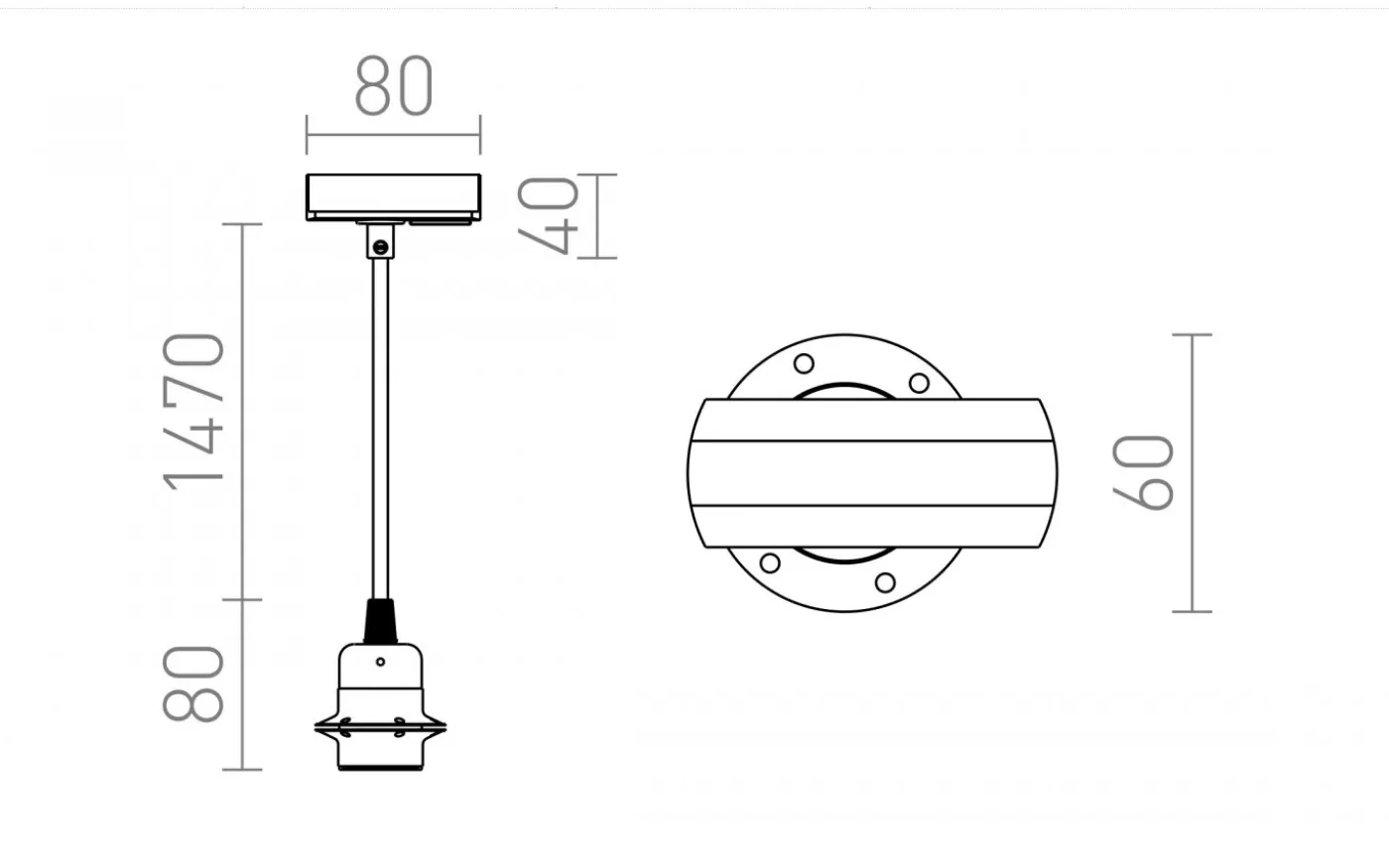 Elisa 1-fas Pendel Svart/ Guld