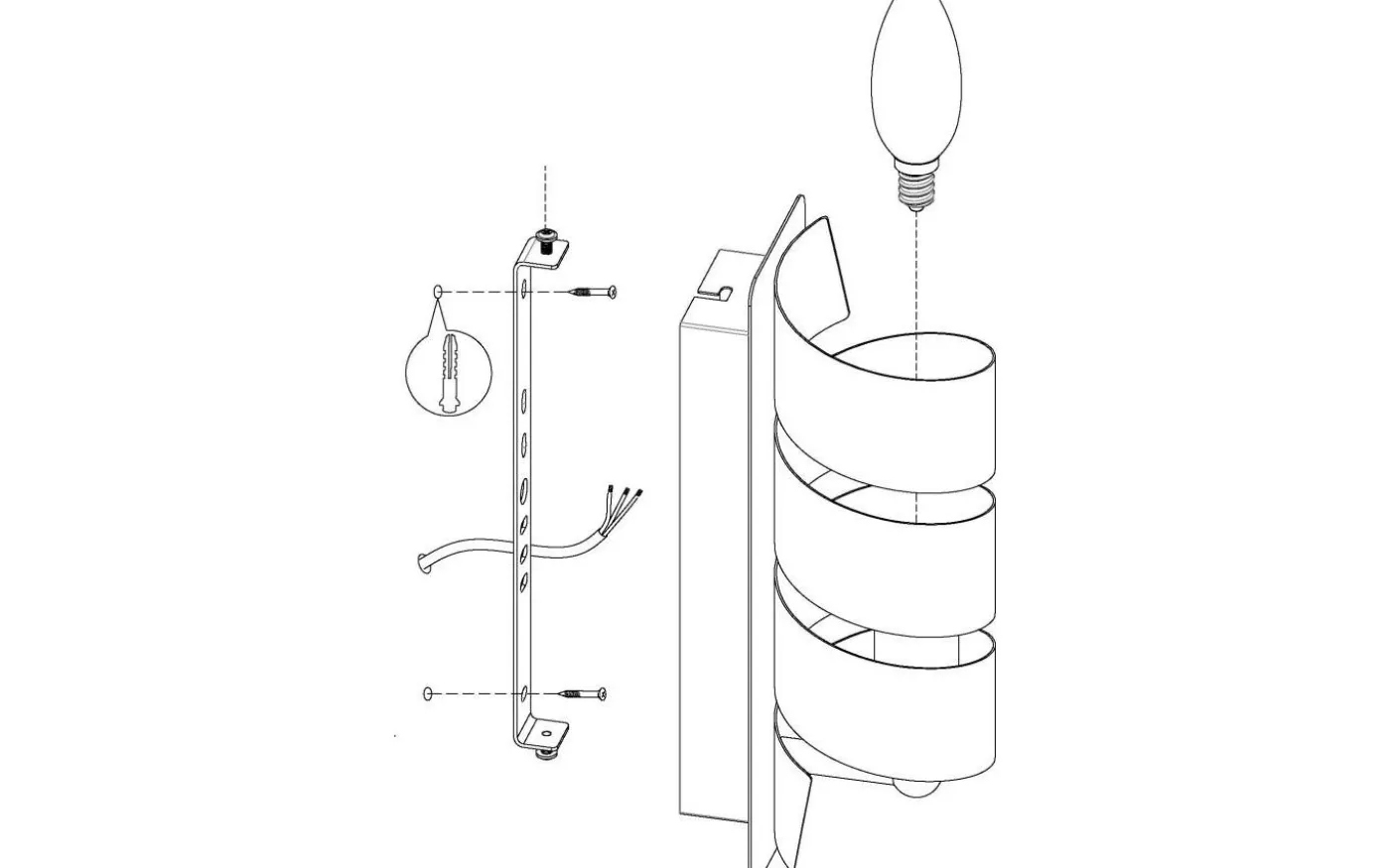 Elizondo Vägglampa Svart