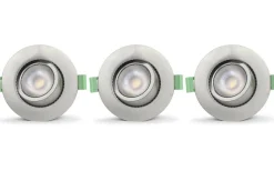 Ellen 230V Spotlight Dim to Warm 2200-2700K 6W Borstad Stål 3-pack IP65