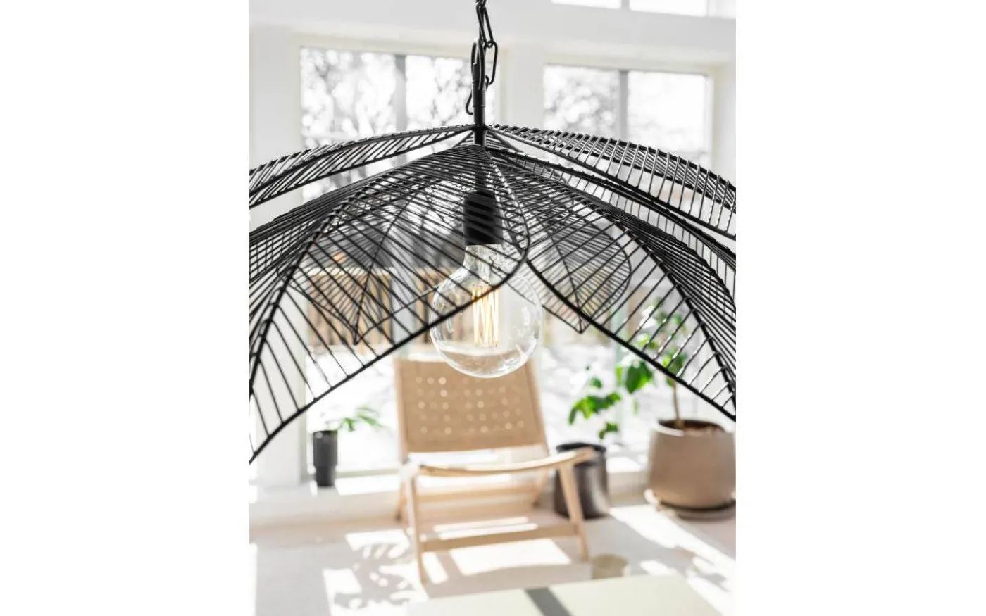 Elm Taklampa 70cm Svart