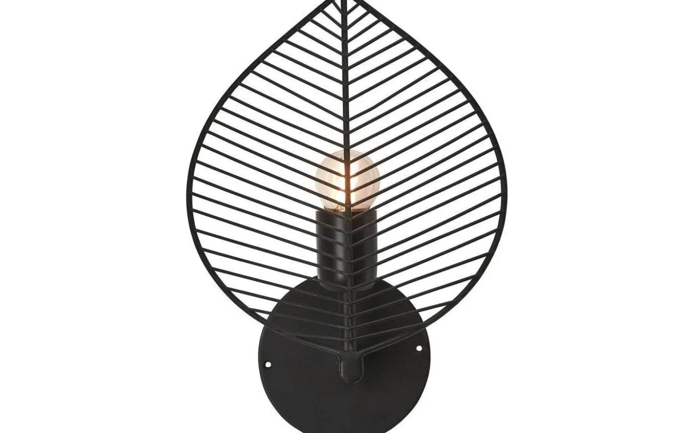 Elm Vägglampa 33cm Svart