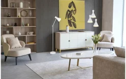 Enzo Golvlampa E27 matt vit