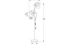 Espresso Golvlampa 150cm Vit/Trä