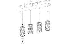 Estevau Taklampa 98cm Mörkbrun