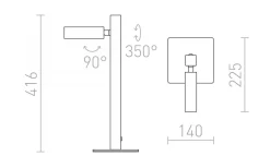 Fado Bordslampa 42cm Svart LED 3W 3000K