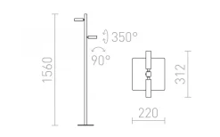 Fado Golvlampa 156cm Svart LED 2x3W 3000K
