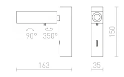 Fado I Vägglampa Svart LED 3W 3000K