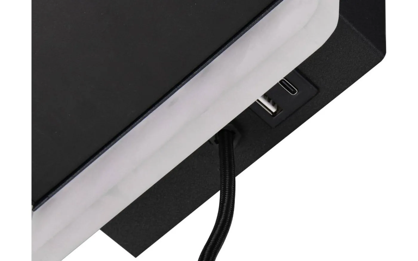 Fairfield Vägglampa LED mattsvart med laddningsstation