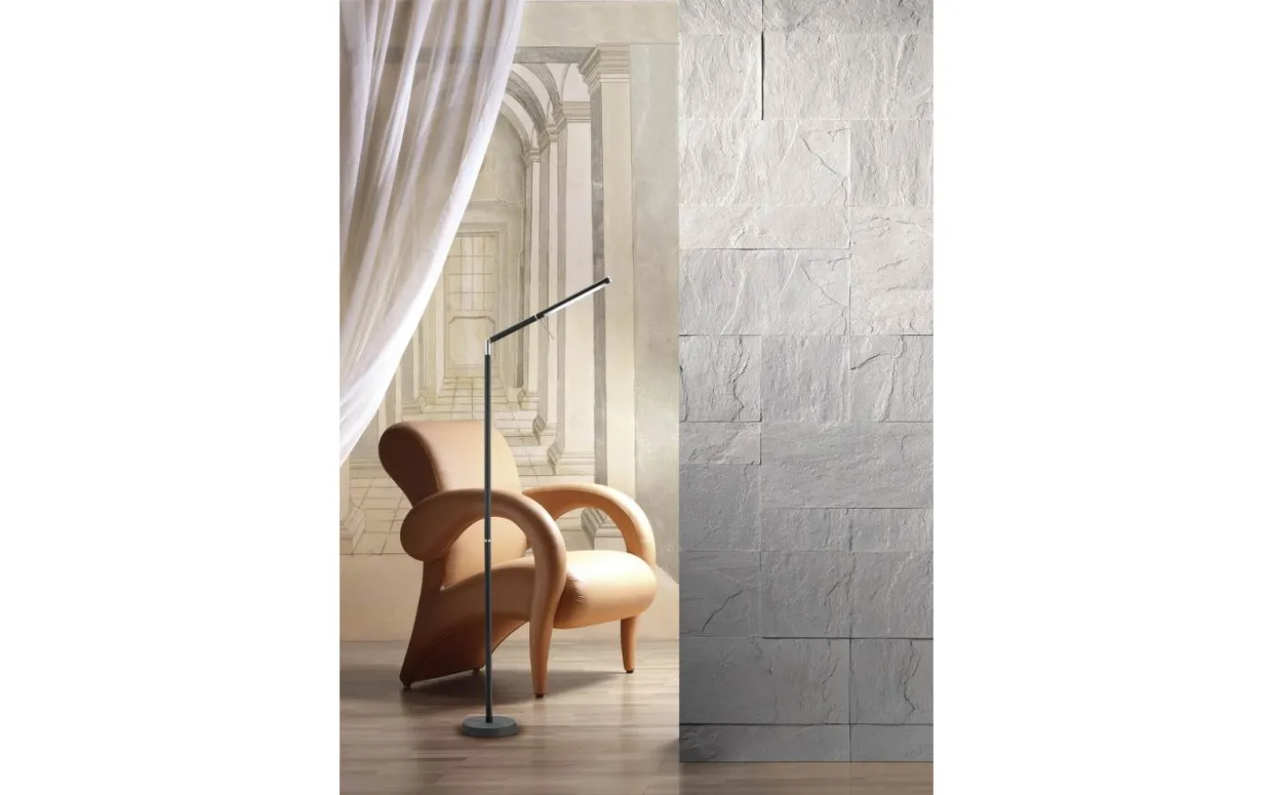 Filigran Golvlampa LED i borstat stål