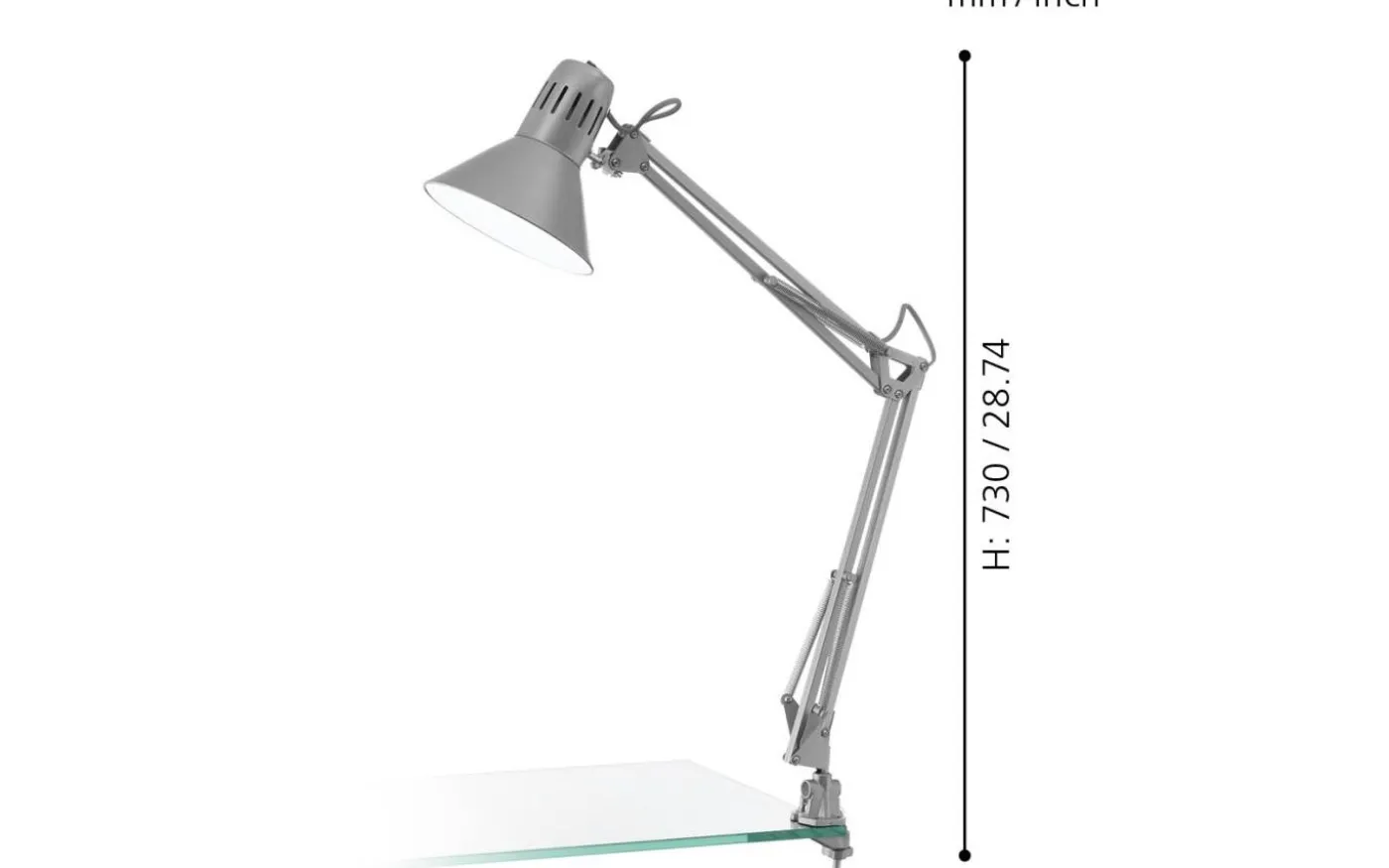 Firmo Klämlampa 73cm Silver