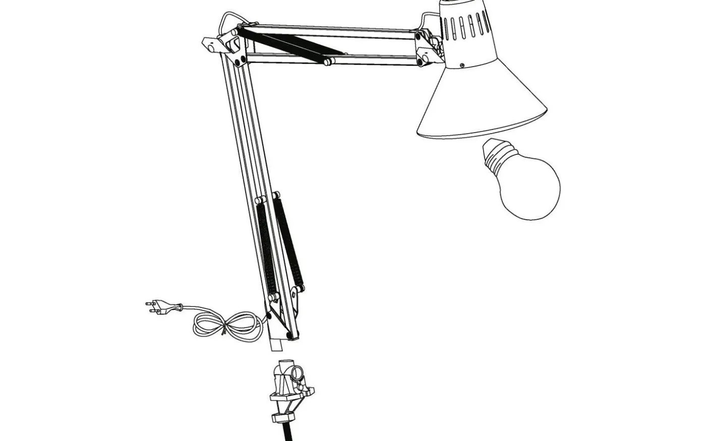 Firmo Klämlampa 73cm Svart