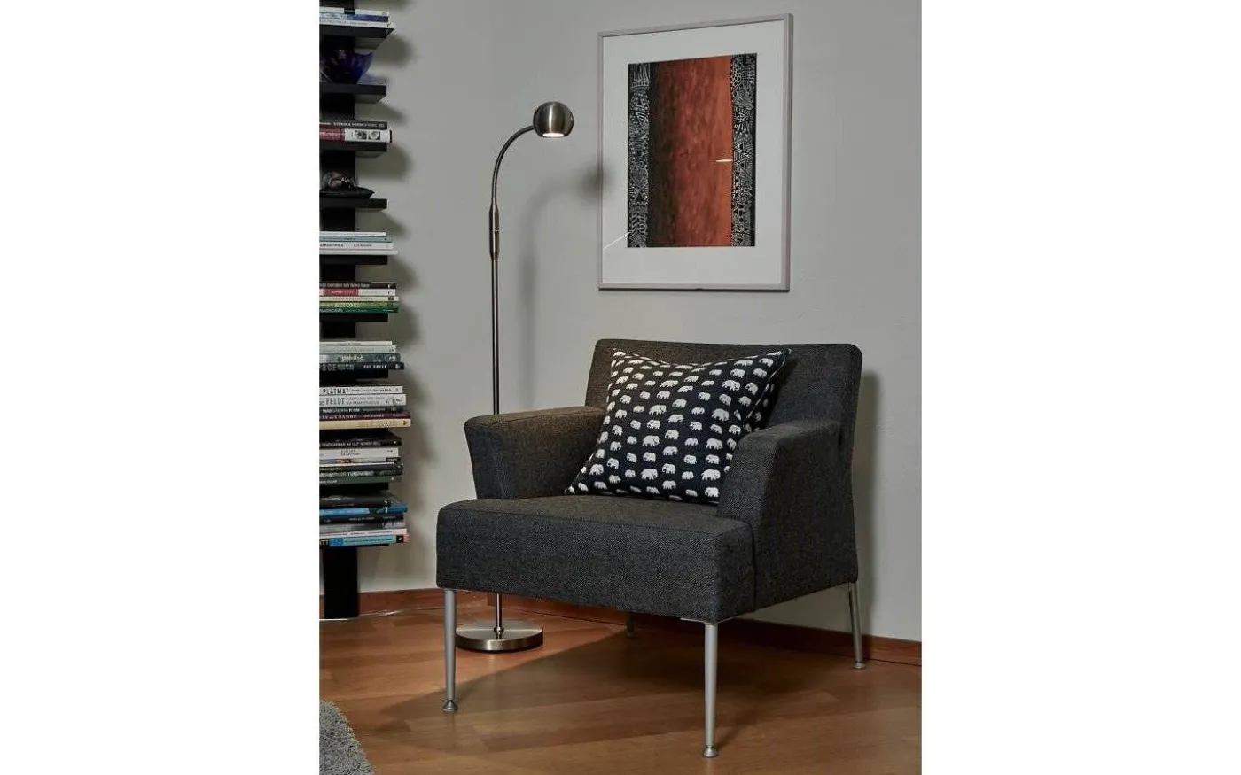 Fladen Golvlampa 1L 140cm Nickel