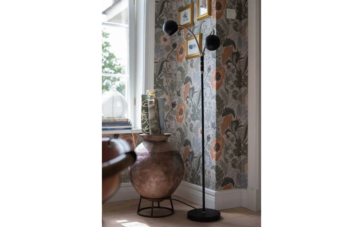 Fladen Golvlampa 2L 140cm Svart