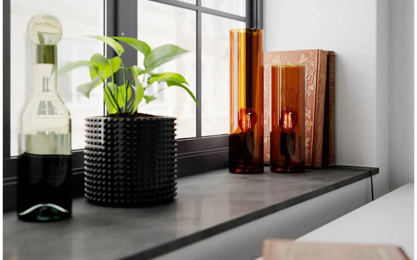 Flake Bordslampa 40cm Konjak