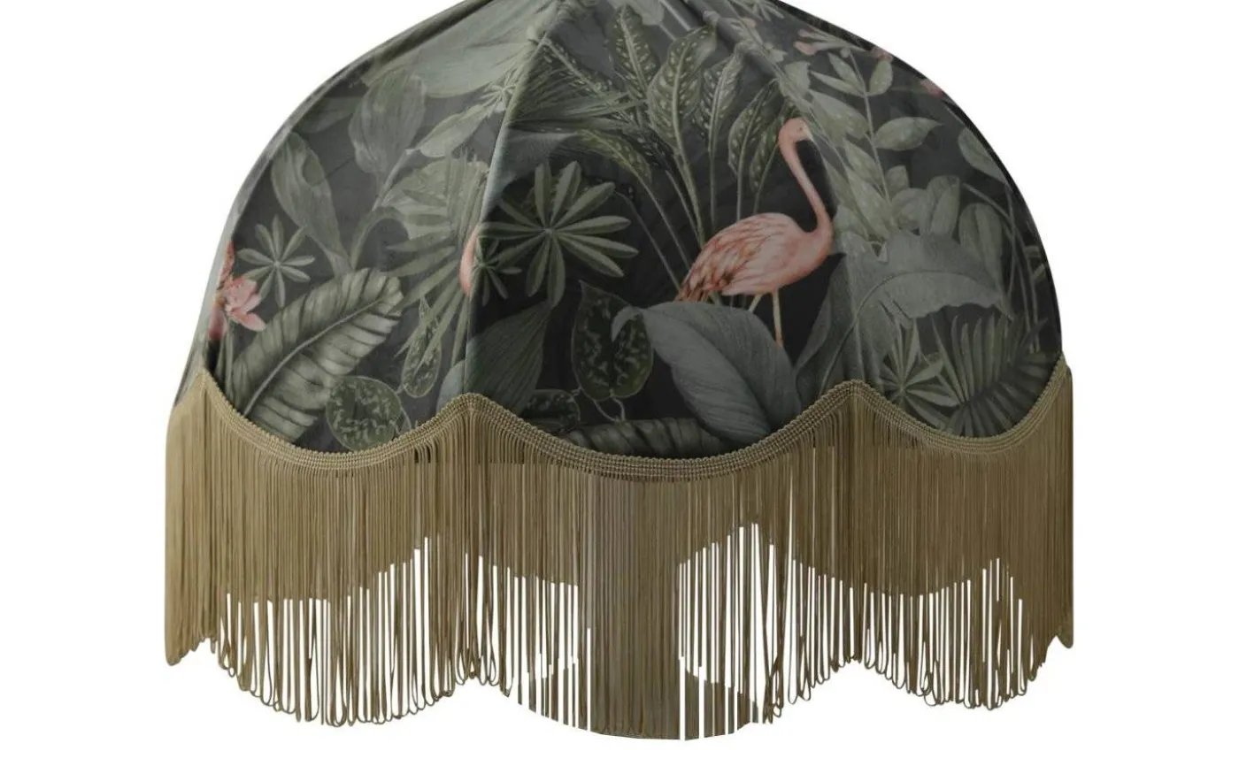 Flamingo Jungle Lampskärm Ø50cm Lyxfrans Guld