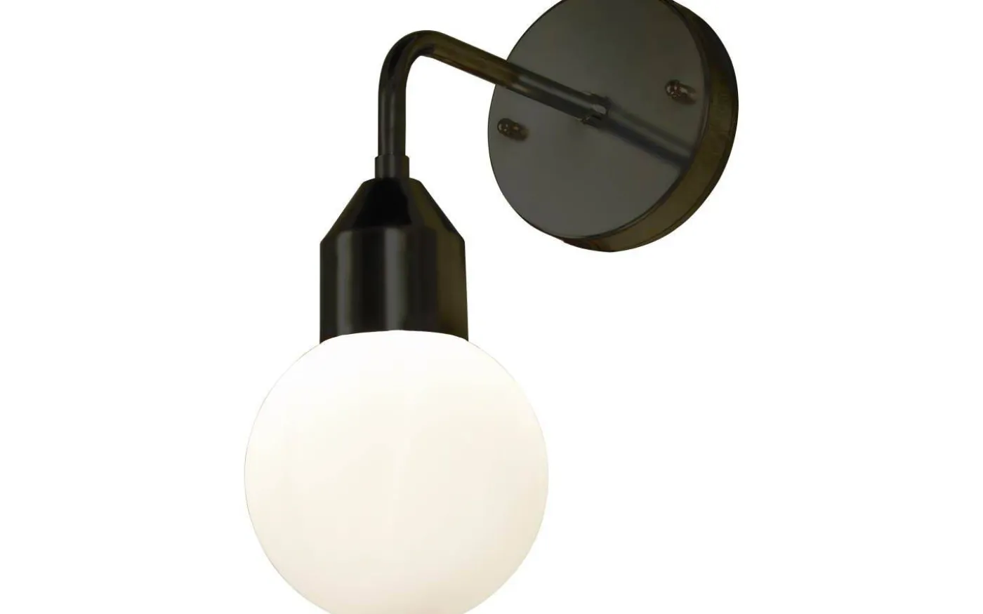 Florens Vägglampa Svart/Opal IP44
