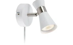 Folie Vägglampa Vit/Satin Nickel