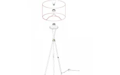 Fondachelli Golvlampa 152cm Nickel/Vit