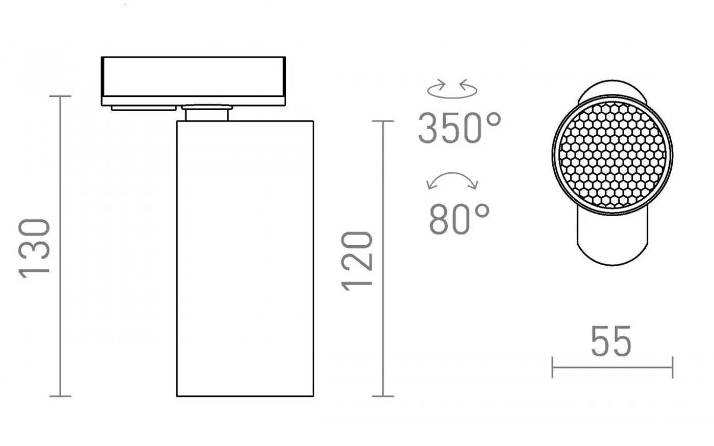 Forza 1-fas Spotlight GU10 Vit