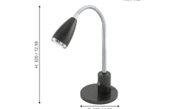 Fox Skrivbordslampa 32cm GU10 LED 3000K 3W Svart