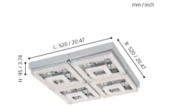 Fradelo Plafond 52cm LED 3000K 46,5W Krom