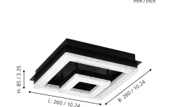 Fradelo Plafond 26cm LED 3000K 12W Svart