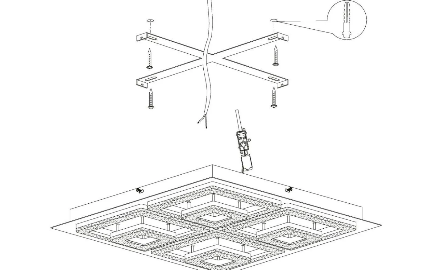 Fradelo Plafond 52cm LED 3000K 48W Svart