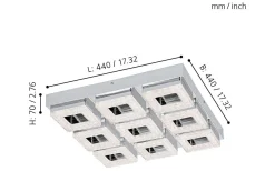 Fradelo Plafond 44cm LED 3000K 34,2W Krom