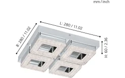 Fradelo Plafond 28cm LED 3000K 14W Krom