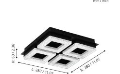 Fradelo Plafond 28cm LED 3000K 16W Svart