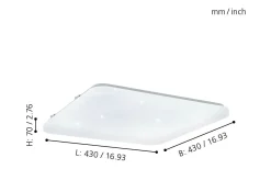 Frania Plafond 43cm LED 3000K 33W Kristall Vit