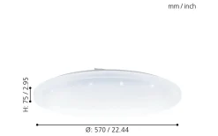 Frania Plafond 57cm LED 2700-6500K 32,5W med Fjärrkontroll Vit