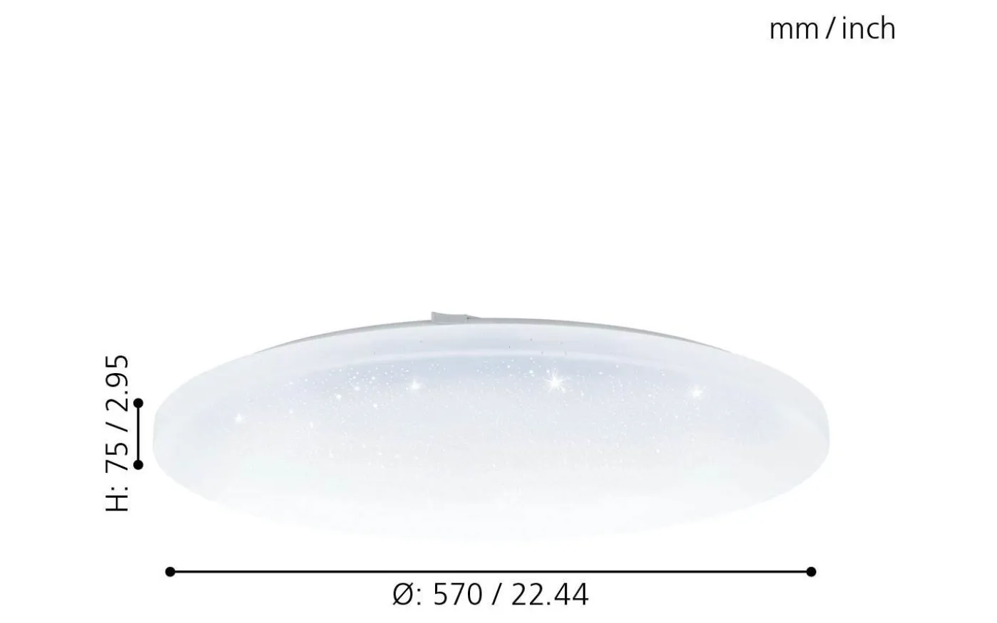 Frania Plafond 57cm LED 2700-6500K 32,5W med Fjärrkontroll Vit