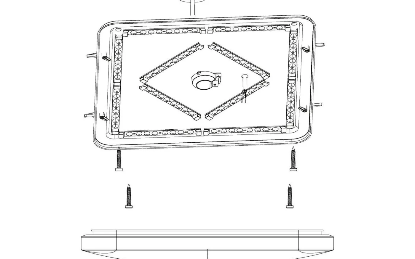 Frania Plafond 53cm LED 3000K 50W Kristalleffekt Vit