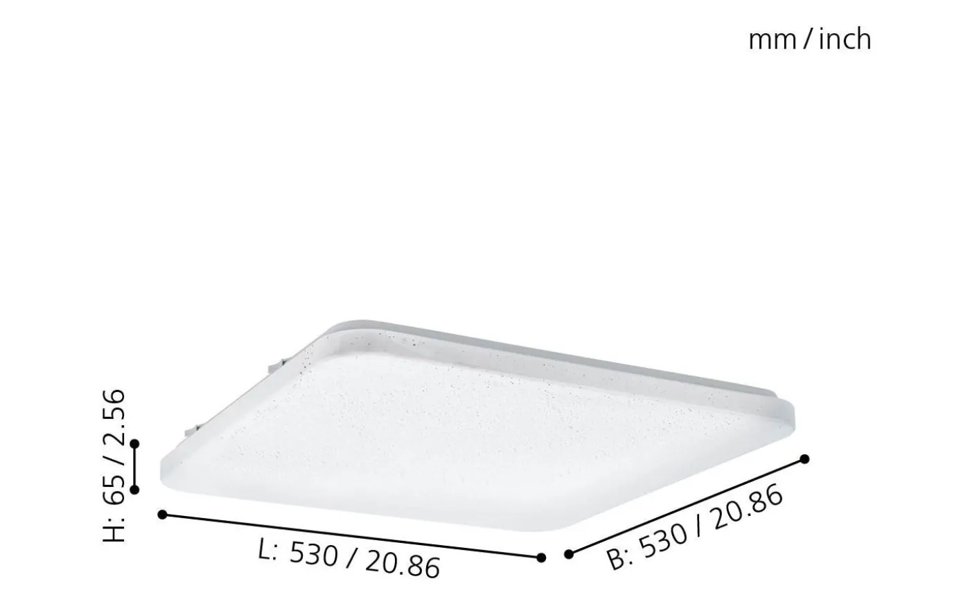 Frania Plafond 53cm LED 3000K 50W Kristalleffekt Vit