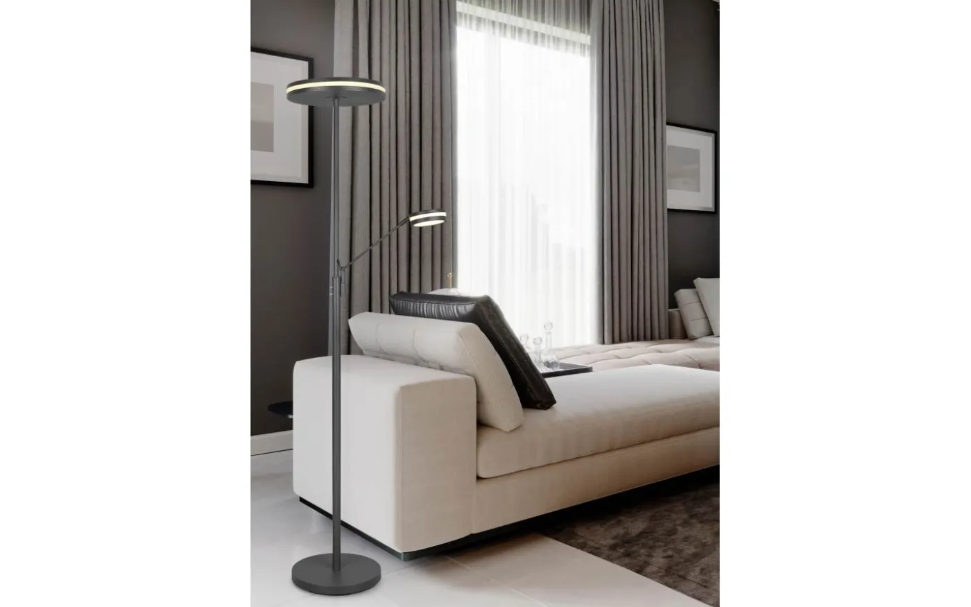 Franklin Golvlampa LED uplight antracit