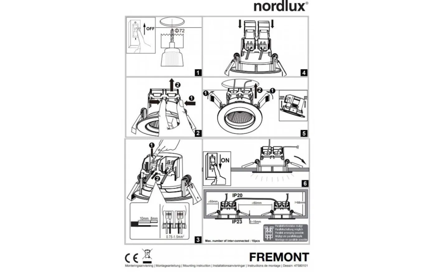 Fremont Spotlight 3-Pack LED 2700K 345lm 5,5W IP23 Vit