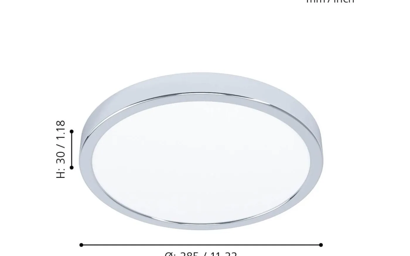 Fueva 5 Plafond 29cm LED 3000K 20,5W Krom IP44
